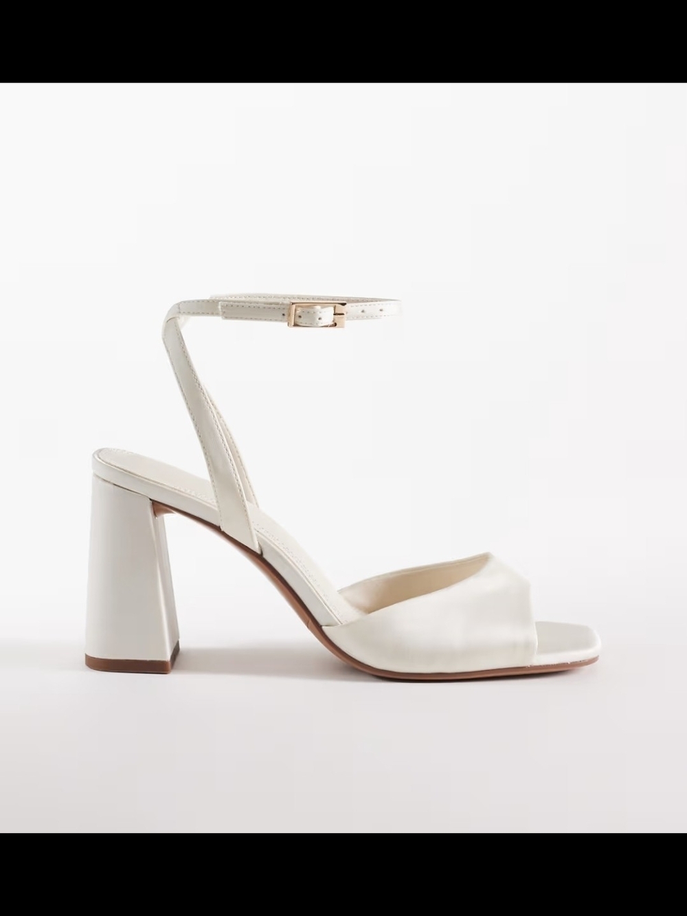 ASOS DESIGN Honour barely there mid block heel sandals in ivory